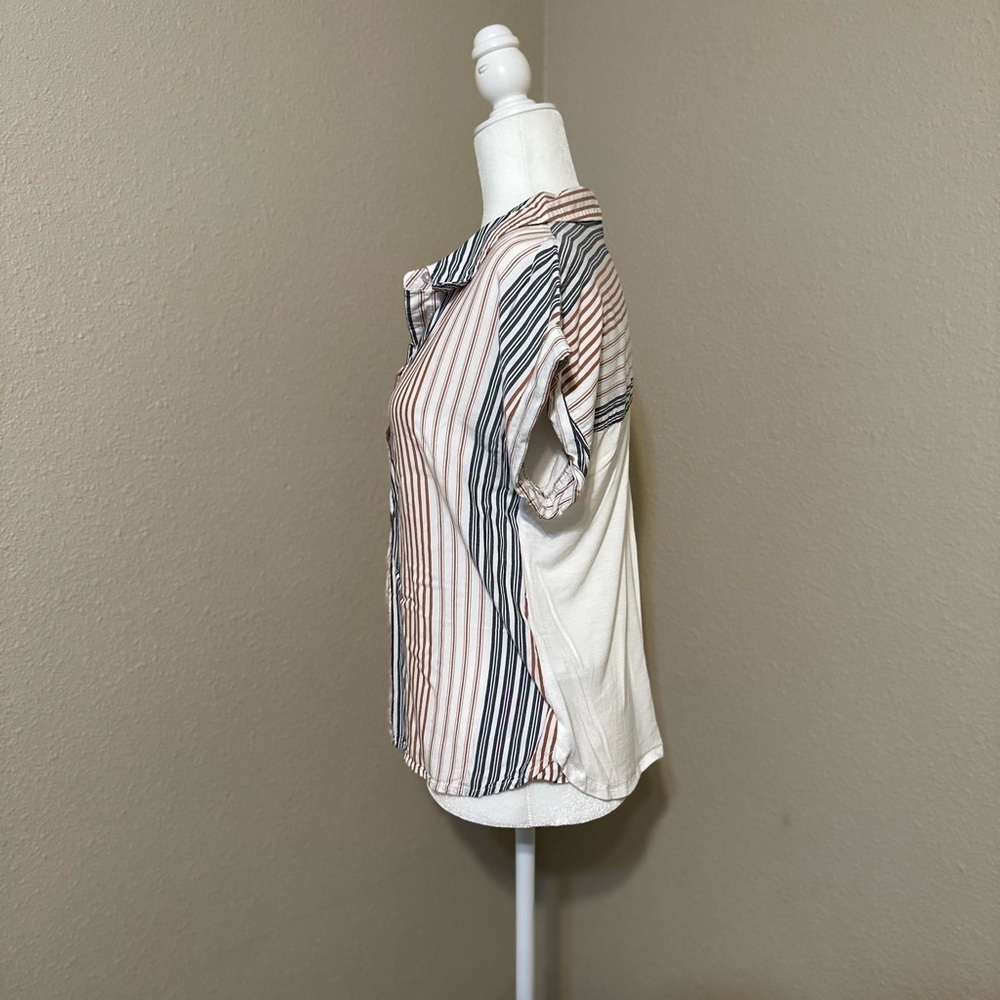 A New Day Striped Button Down Red White and Blue Size Small - Picture 3 of 6